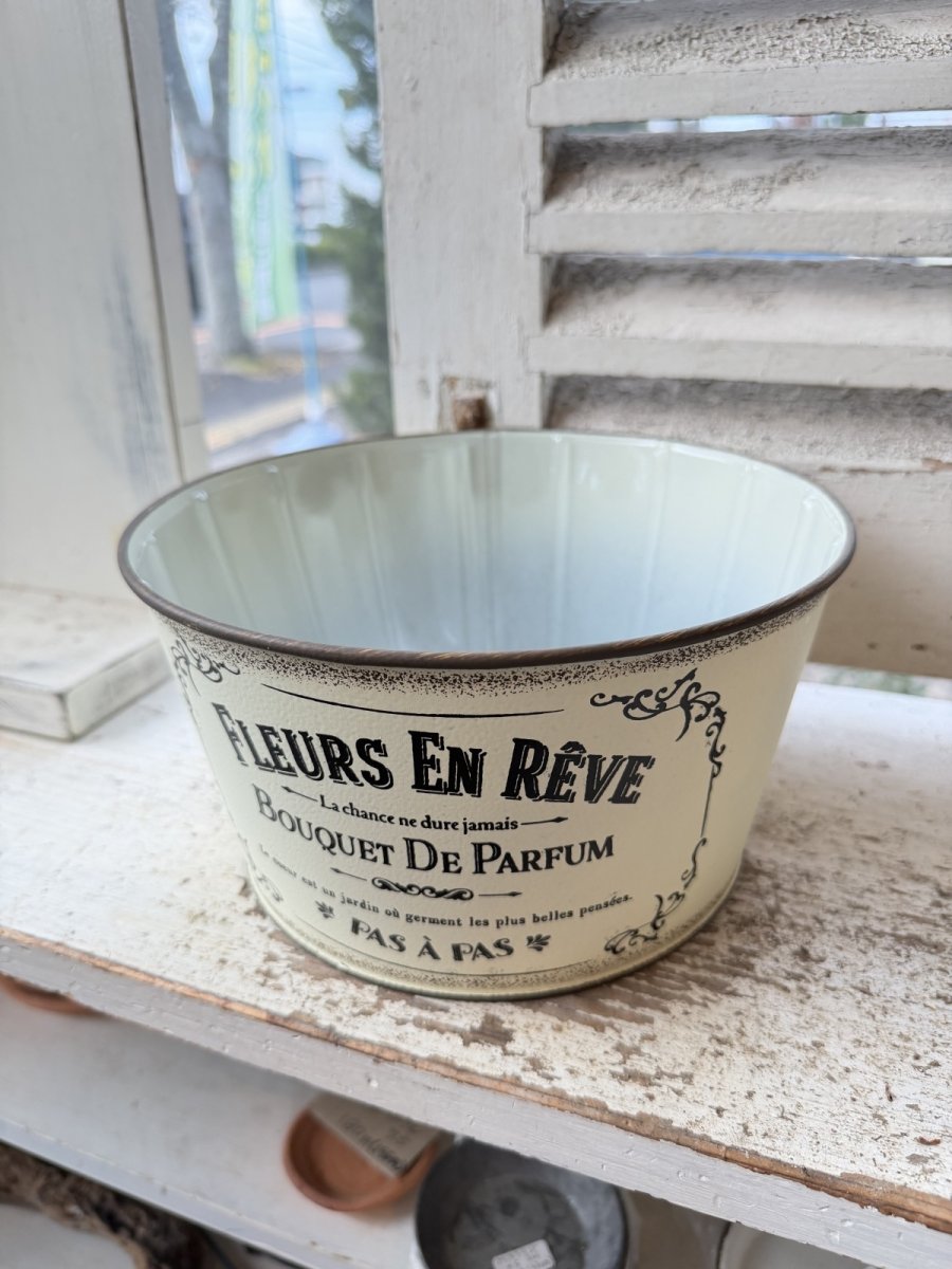 画像2: アンティークフルールローポットSW  φ22cm (2)